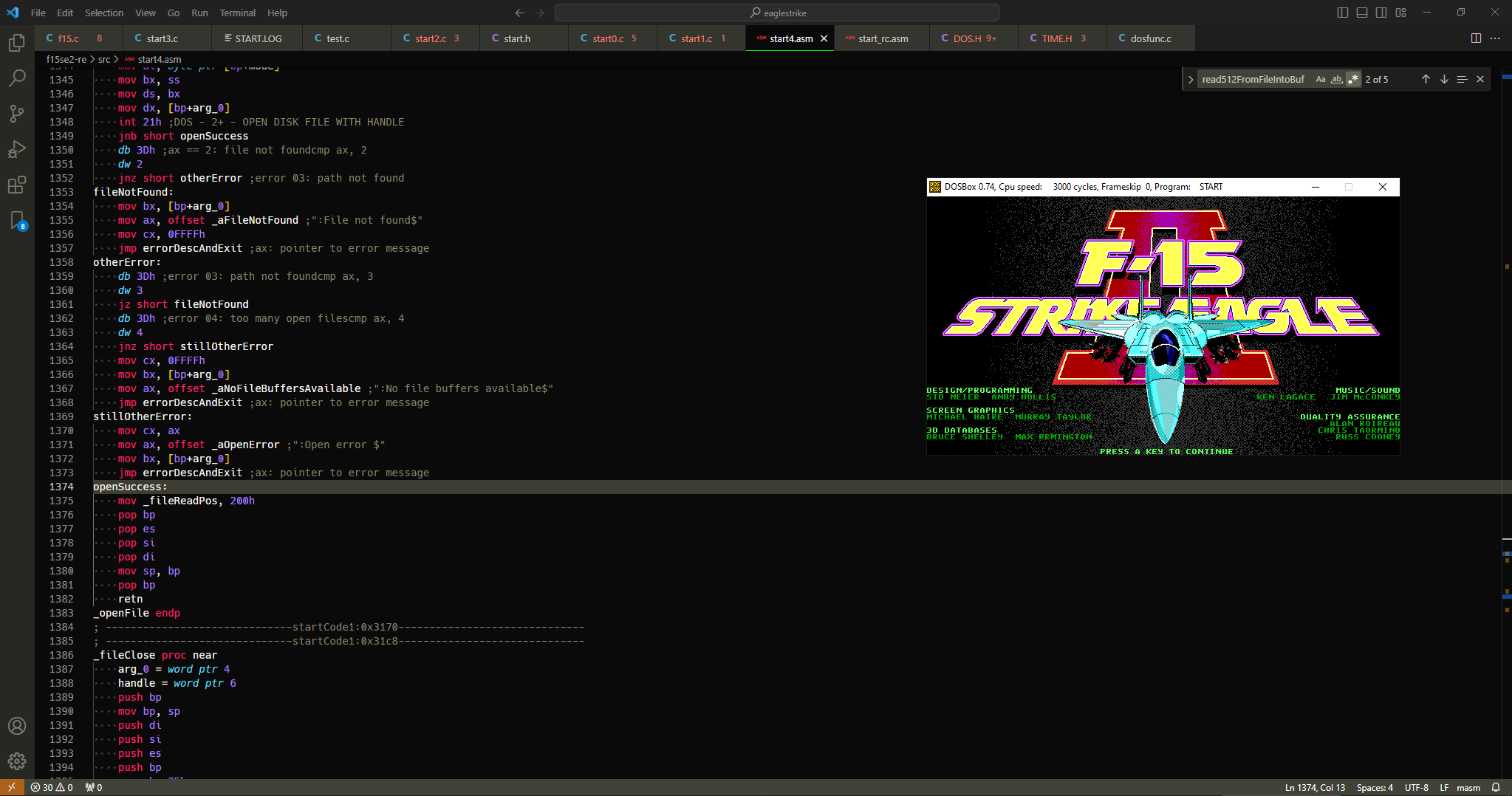 the executable running in the game